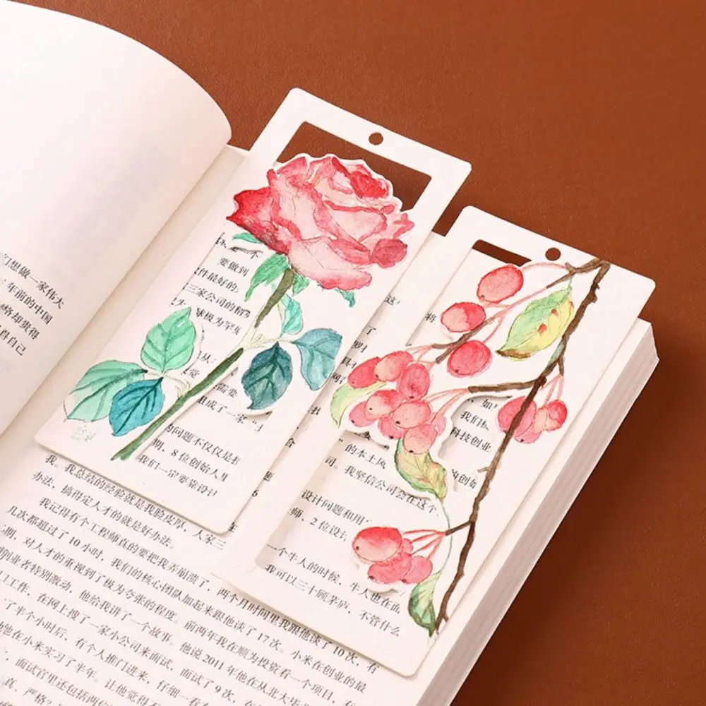 New 10 Sheets Watercolor Painting Set 12 Colors DIY Bookmark Painting Set Hollow Gift Coloring Bookmark