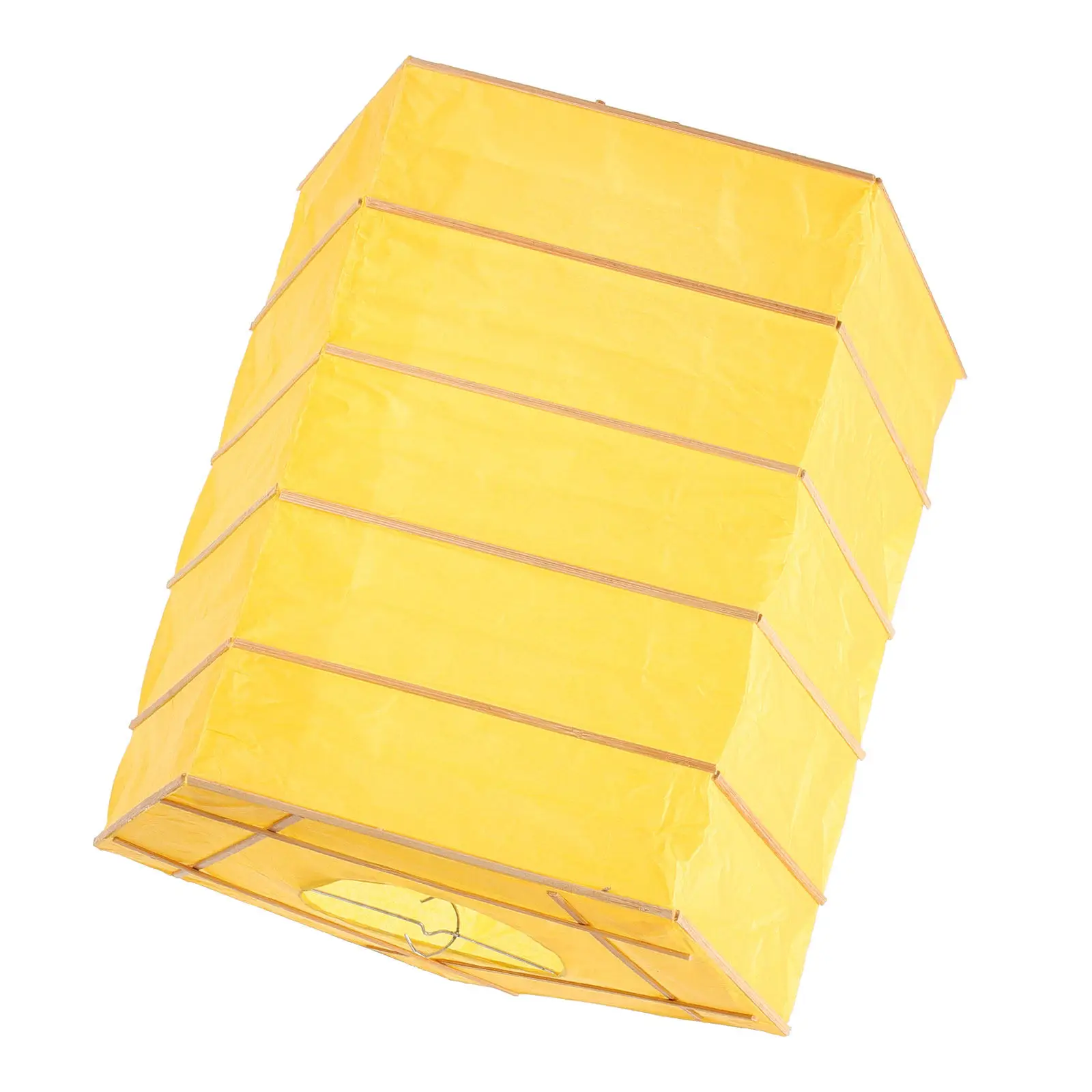 Household Foldable Square Paper Lamp Shade Rustic Wooden Lampshade for Living Room Bedroom Pendant Light Cover Decorative Paper