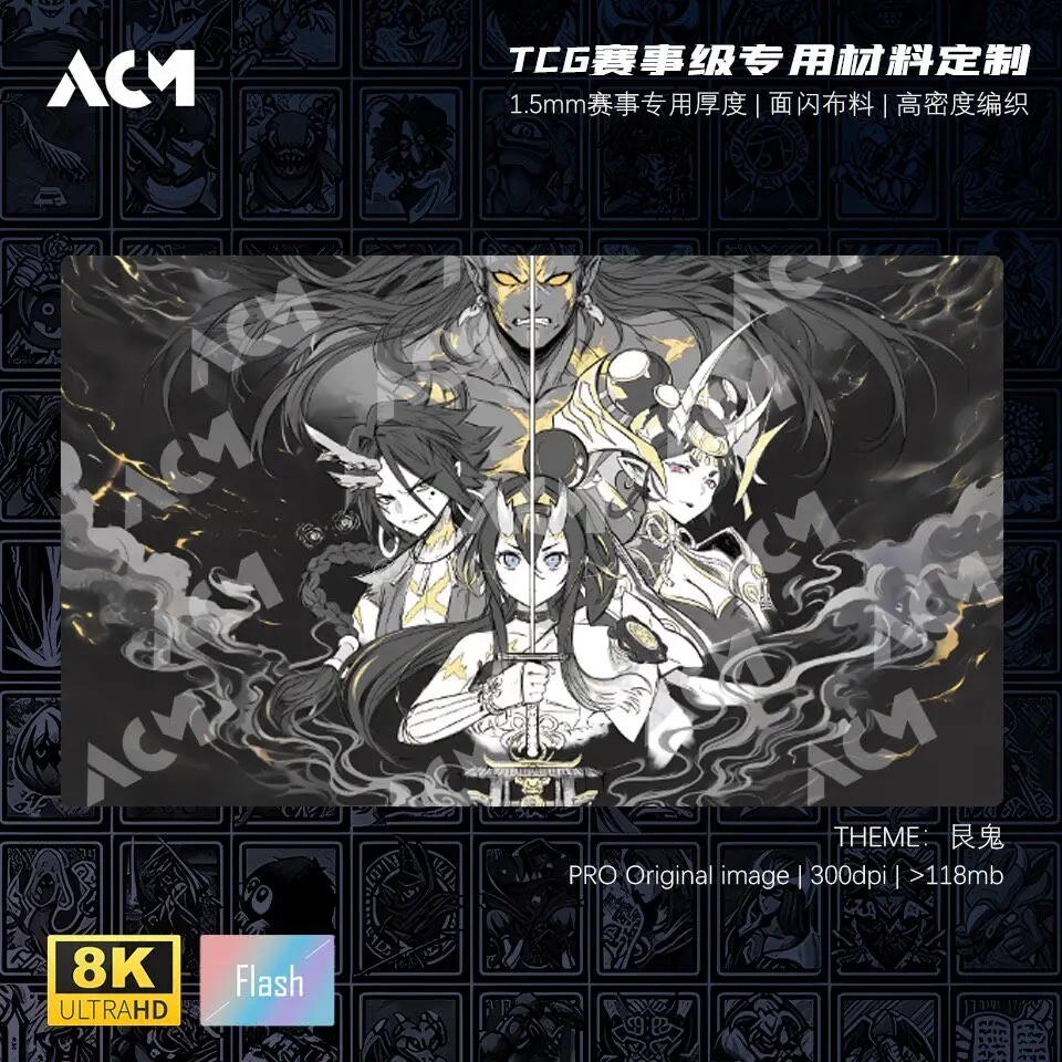 600x350mm for Yu-Gi-Oh! Mikumari The Sealing Deity Ashtra Playmat Yoa The Plague Deity Ashtra Single Board Game Card Mat Gifts