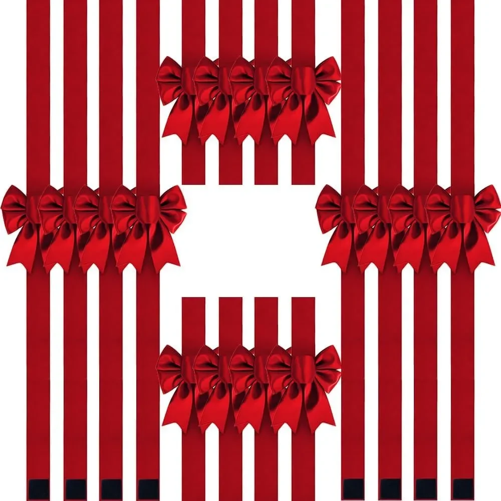 

Christmas Housewarming Kitchen Gifts: Festive Set of 16 Ribbons and Bows for Holiday Home Décor in Red