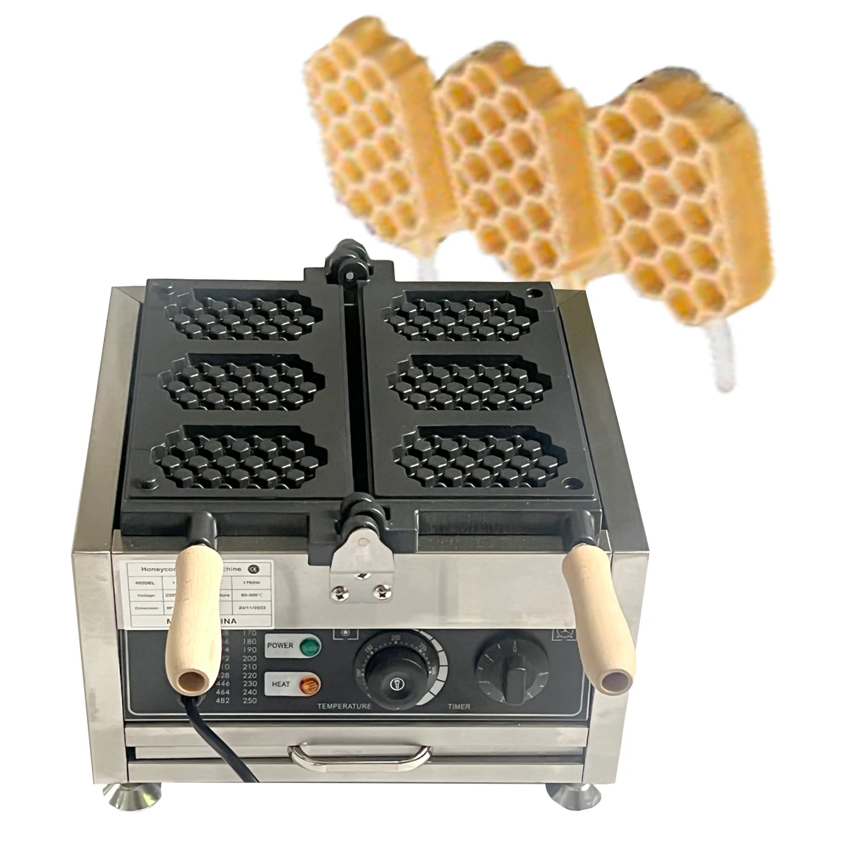 Commercial  Honeycomb waffle machine 3 pcs Electric waffle maker Honeycomb Shaped Waffle Pops Maker 220v /110v