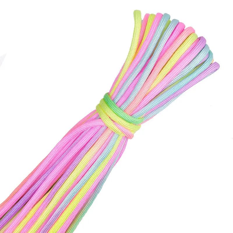 4mm Rainbow Colors Cord Rope III 7 Strand Parachute Lanyard Rope Climbing Camping Survival Equipment Paracord Bracelet