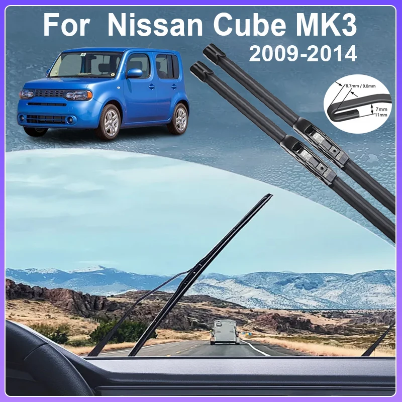 

For Nissan Cube MK3 Car Accessories 2009~2014 Auto Rain Brushe Windshield Windscreen Wiper Blade Cleaning Replacement Car Brushe