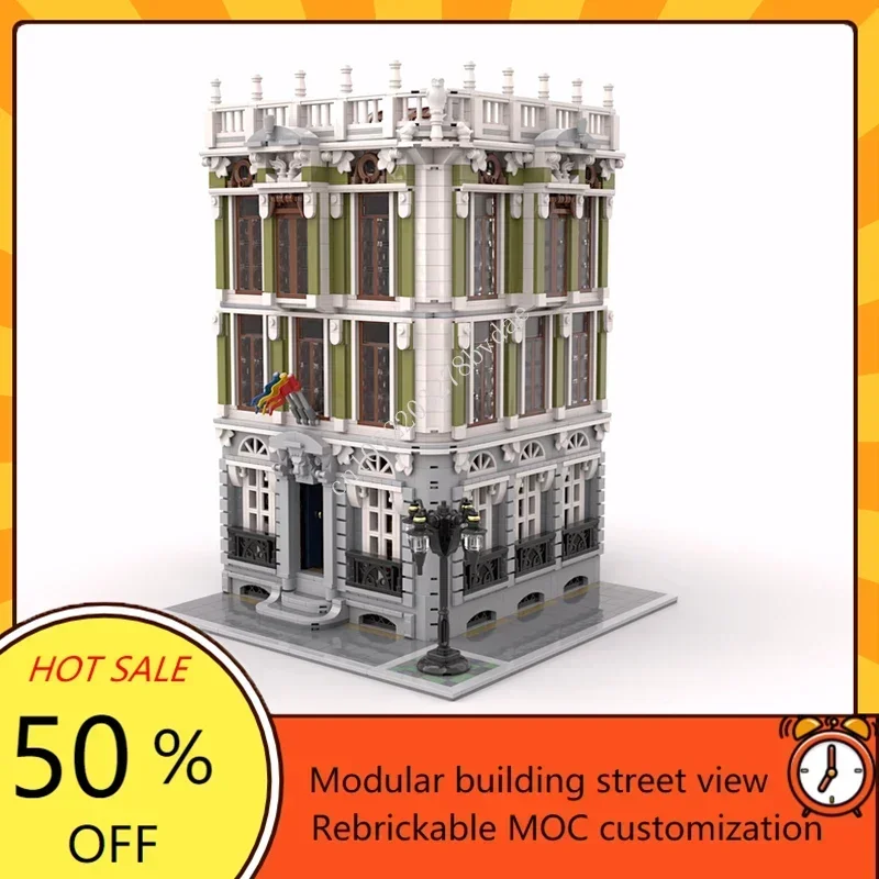 3749PCS Customized MOC Modular The Consulate Street View Building Blocks Model Technology Bricks DIY Assembly Kids Toys Gifts