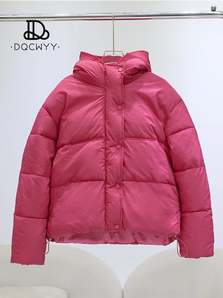 Women\'s Coat Cotton Clothes Short Korean Fashion Solid Color Casual Hooded Women\'s Jacket Tops Coat Loose Show Thinness Parkas