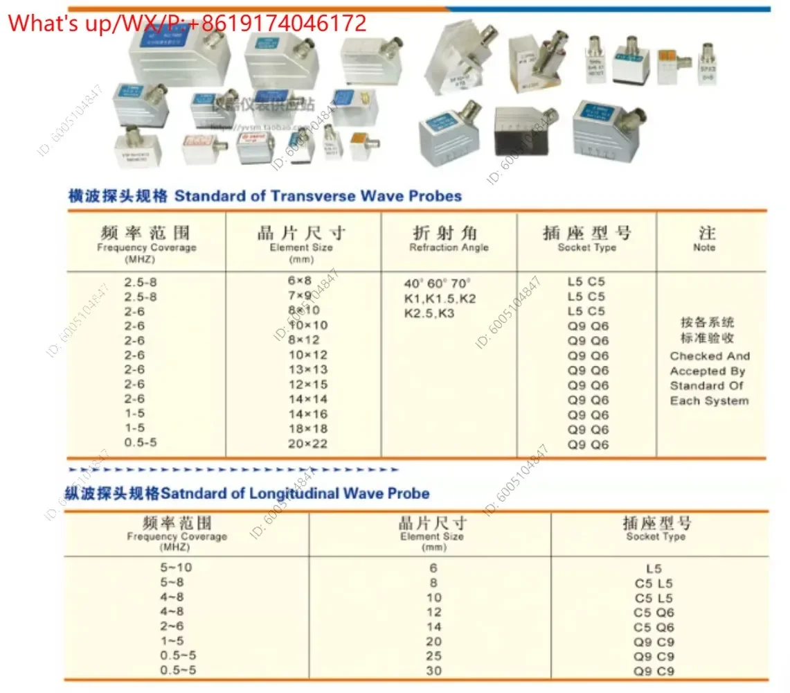 Straight Probe 2.5P20 Flaw Detector Single Crystal Probe UT Metal Flaw Detection Longitudinal Wave Transducer