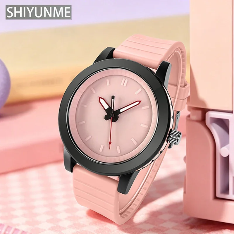 SHIYUNME Fashion Popular Teenager Quartz Watches TPU Strap Waterproof Man Woman Outdoor Sport Simple Temperament Casual Watch