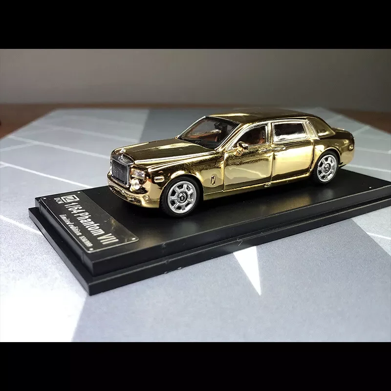 DCM 1:64 RR Phantom VII Alloy Diecast Car Model Plated Gold Openable