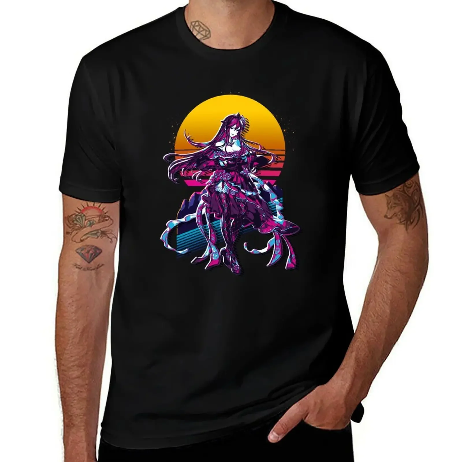 

Granblue Fantasy - Rosetta *80s retro* T-Shirt man clothes vintage anime shirt luxury designer mens graphic t-shirts pack