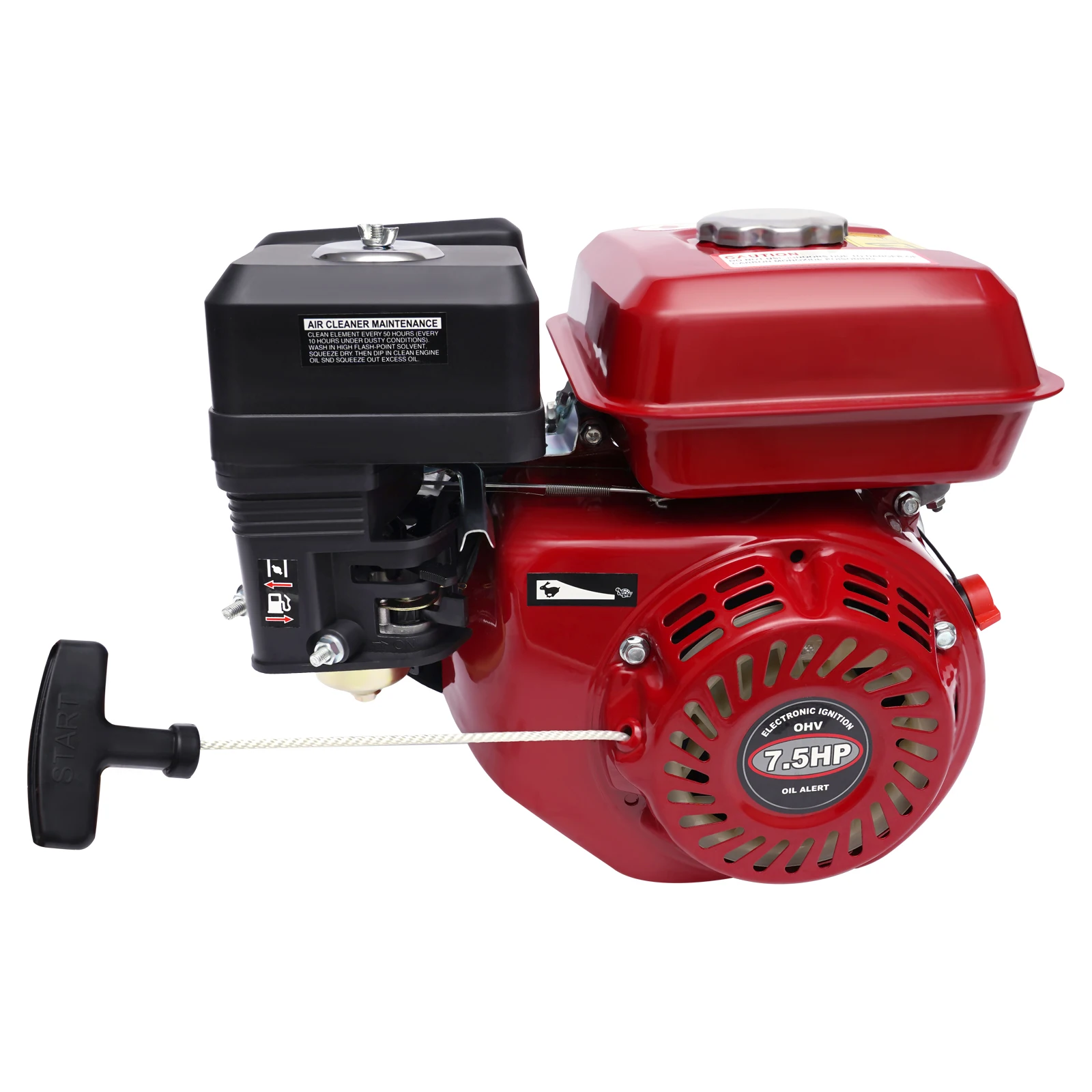 4-takt 212cc benzinemotor, 7,5 pk 4000 W 3600 RPM enkele cilinder handgetrokken benzinemotor, diameter van de krukas is 20 mm