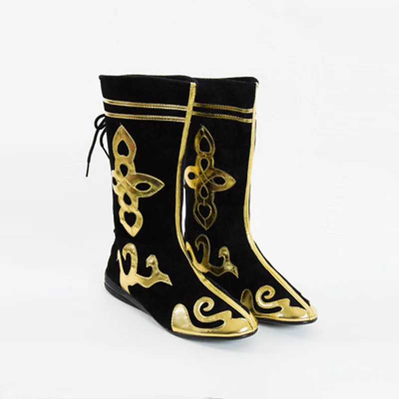 Medieval Mongolian Boots Sun Wu Kong Cosplay Shoes Monkey King Shoes Swordsman Knight Role Play Minority National Dance Boots