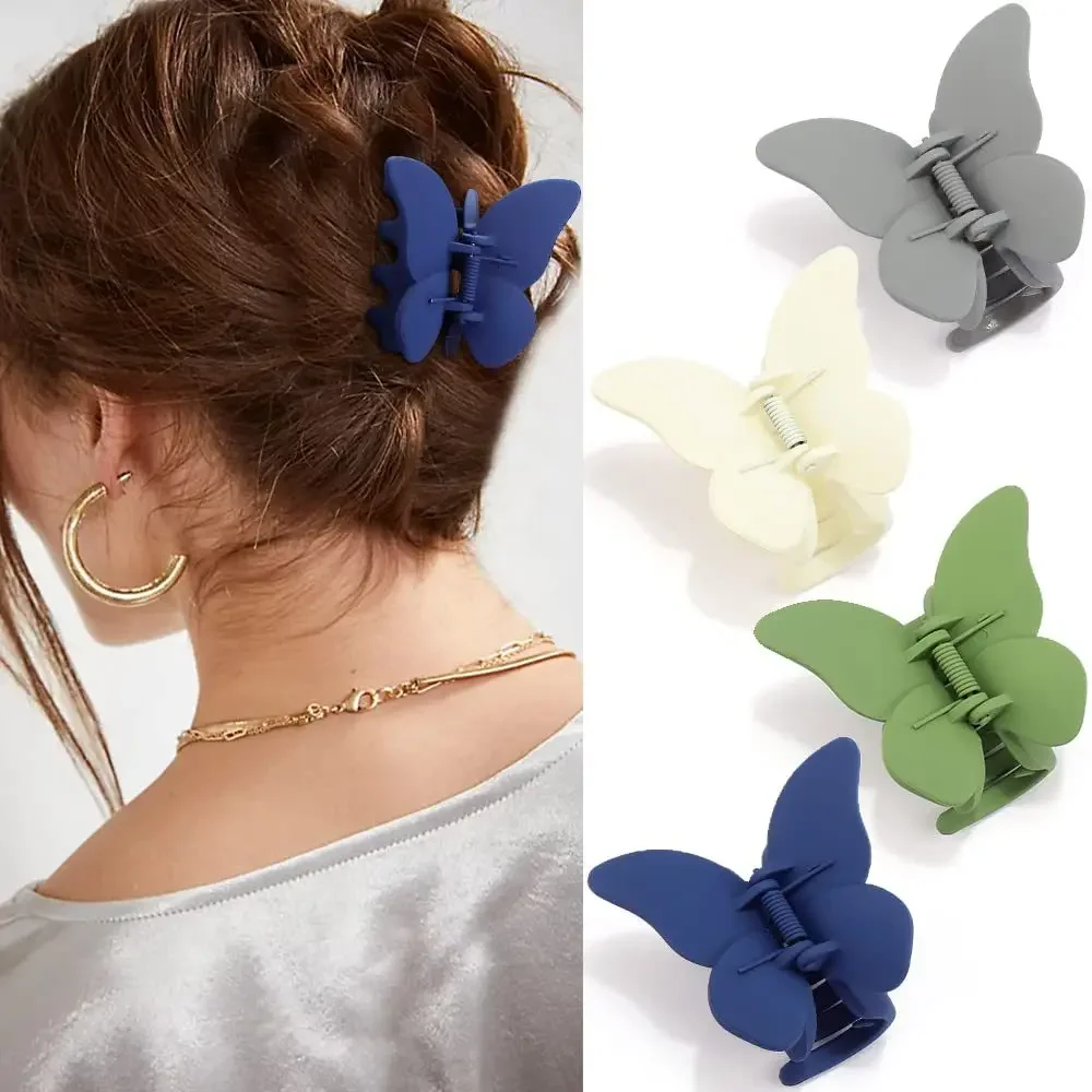 Y2K-Pince à Cheveux Papillon pour Femmes et Bol, réinitialisation Solide, Crabe Doux, Pinces Simples, Accessoires Chics, 256