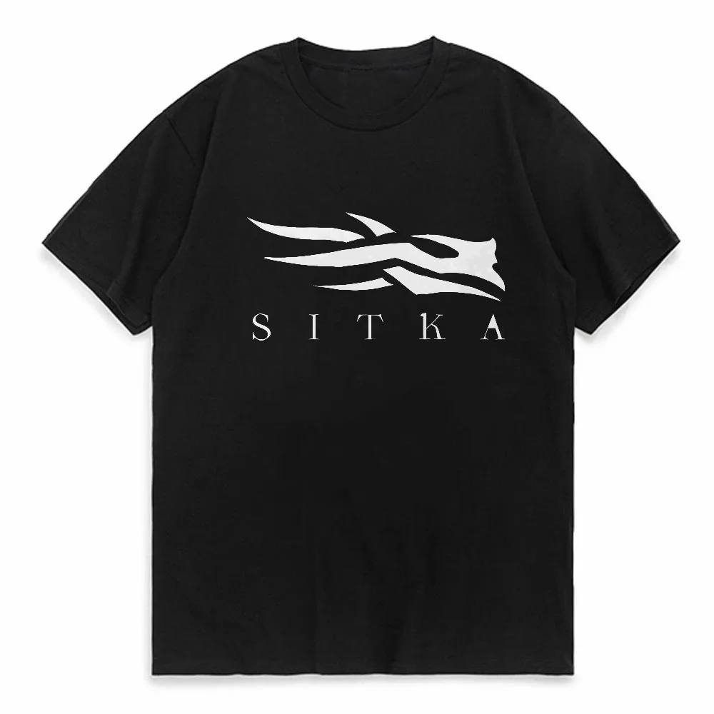 

Men's summer fashionable casual sports loose SITKA letter T-shirt fashion printed pattern round neck short sleeved top tees