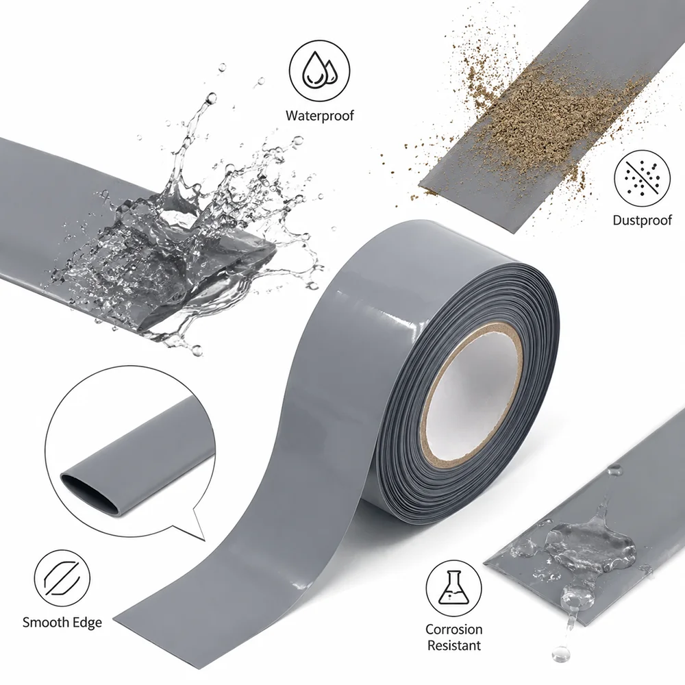 Gray PVC Heat Shrink Tube Wide 30-100mm Insulation/anti-oxidation/device wrapped insulation heat shrink tubing