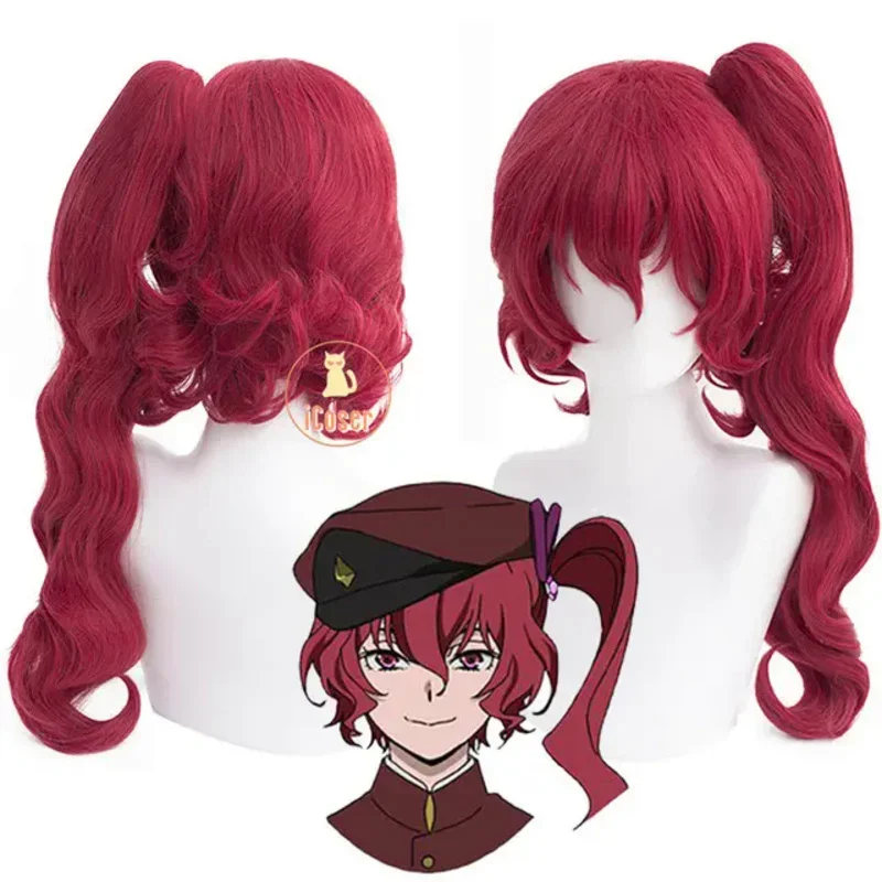 Anime Bungo Zwerfhonden 4e Teruko Okura cosplay pruik rode paardenstaart lang haar jachthonden snik van de ziel meisjes vrouwen accessoire