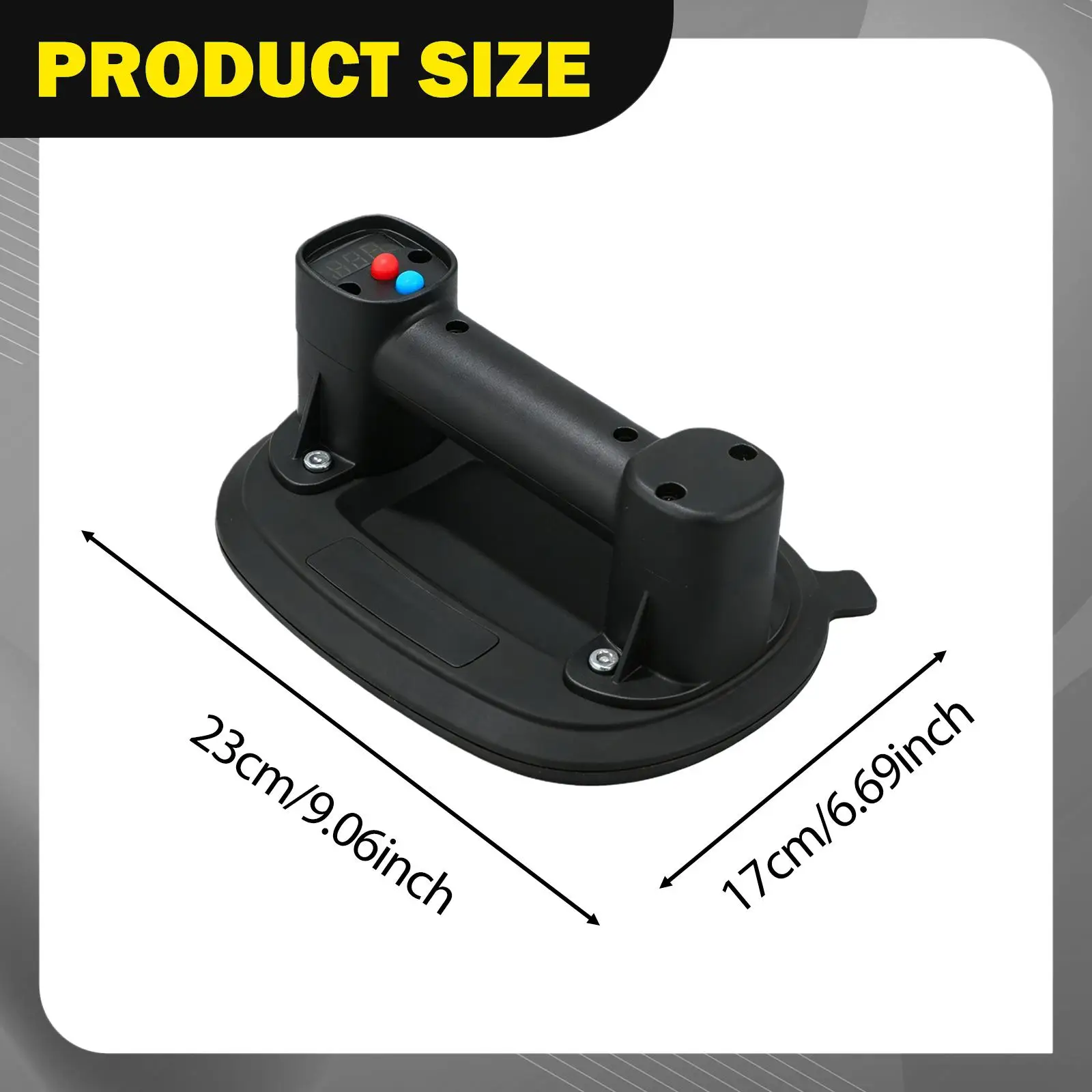 Electric Vacuum Suction Cup Tile Handling Tool Digital Display Lifting Tool Ergonomic Handle for Windshield Construction Granite