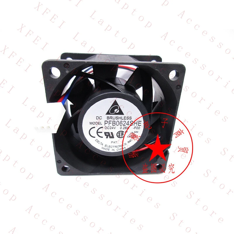 D  1PC FOR Delta PFB0624SHE Cooling Fan 24V 0.28A 6CM 3-wire