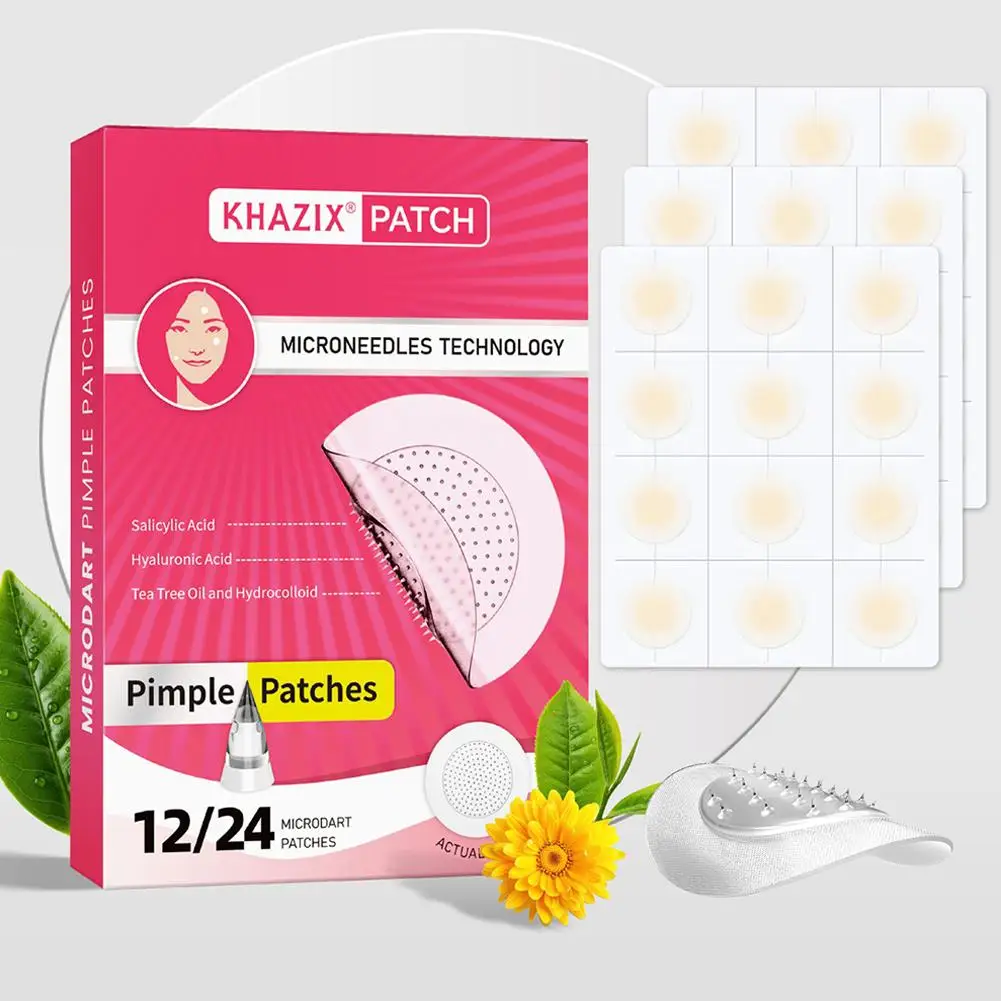 12/24PCS Micro Needle Pimple Patch Hydrocolloid Micropoint Pimple Patch For Acne Pimples Overnight, Invisible Acne Cover Patches
