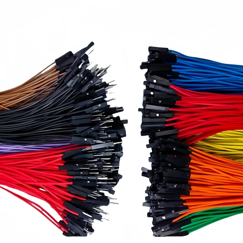 100PCS single DuPont wire 1P-1P 20CM color ribbon wire randomly matched with five colors, 20PCS for each color