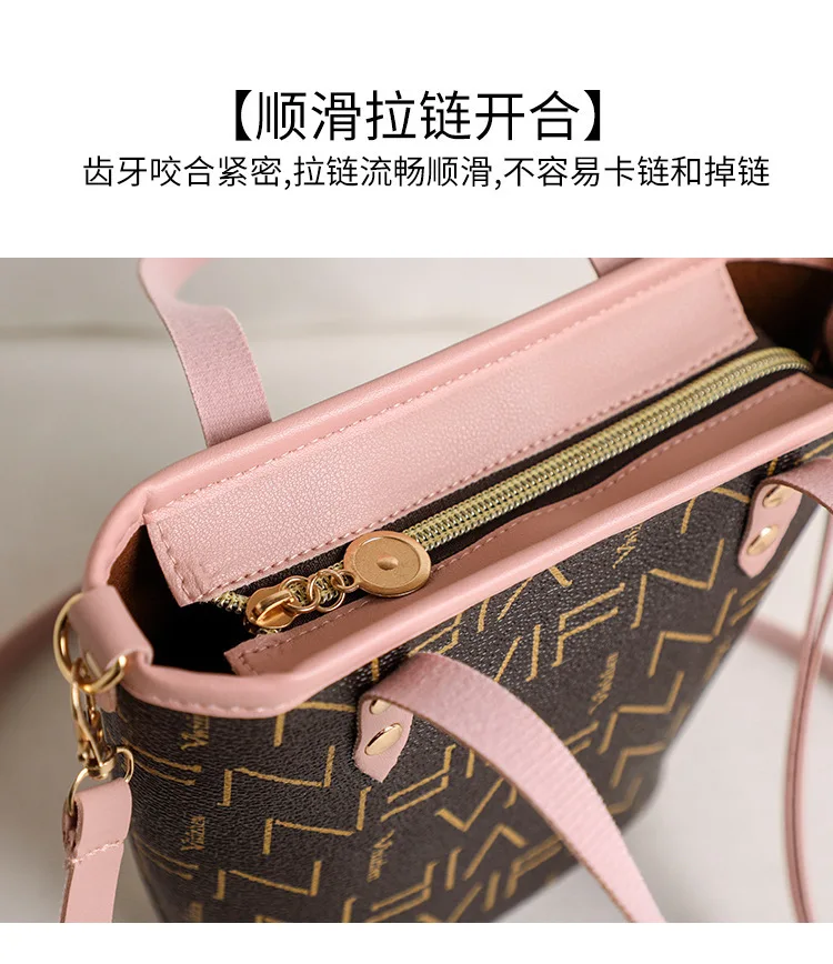 2026 Neue Modische Damen-Schultertasche mit Aufdruck, Große Kapazität, Reißverschluss-Handtasche, Vielseitige Tragetasche, Elegante Umhängetasche für Frauen – Detail 4