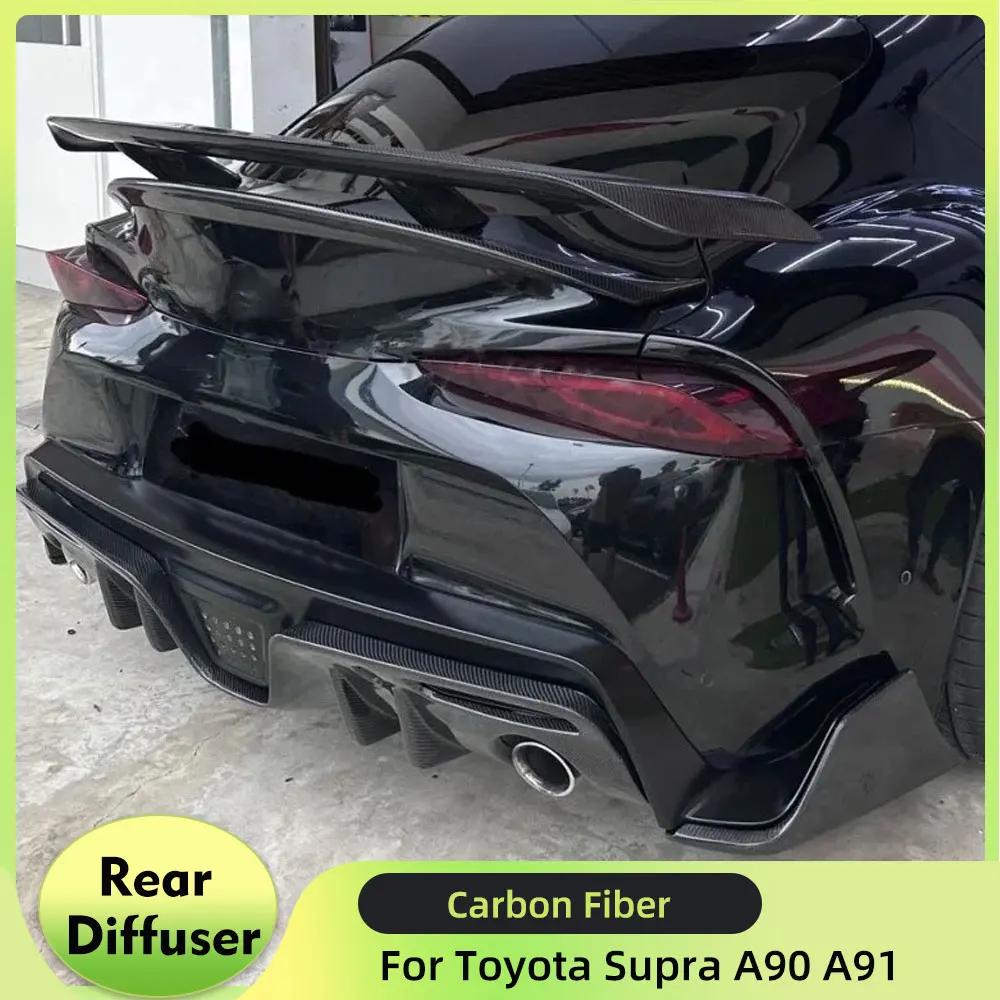 Carbon Fiber Car Rear Bumper Diffuser for Toyota Supra A90 A91 2019-2022 Coupe 2-Door Lower Bumper Lip Spoiler Protector