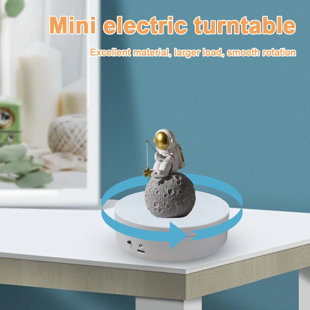 Вращающаяся на 360 градусов автоматическая вращающаяся платформа, 12 см, подставка для ювелирных изделий, зарядка через USB/аккумулятор для живого видео