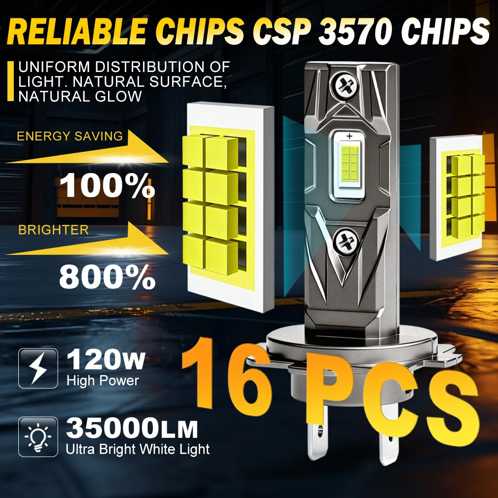 XSTORM H7 LED Lights Bulbs 6000K 120W Car Lights H1 H4 H11 LED Headlights Canbus Hb3 9005 Hb4 9006 60000LM Auto Lamps Plug&Play