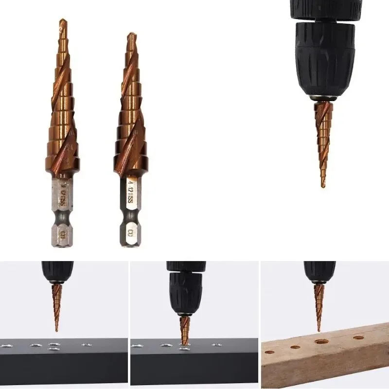 

Pagoda Drill Cutting Tool For Drill Bit Tool M35 Cobalt Containing Hexagonal Spiral Step Drill Stainless Steel Tapping 3/4-12mm