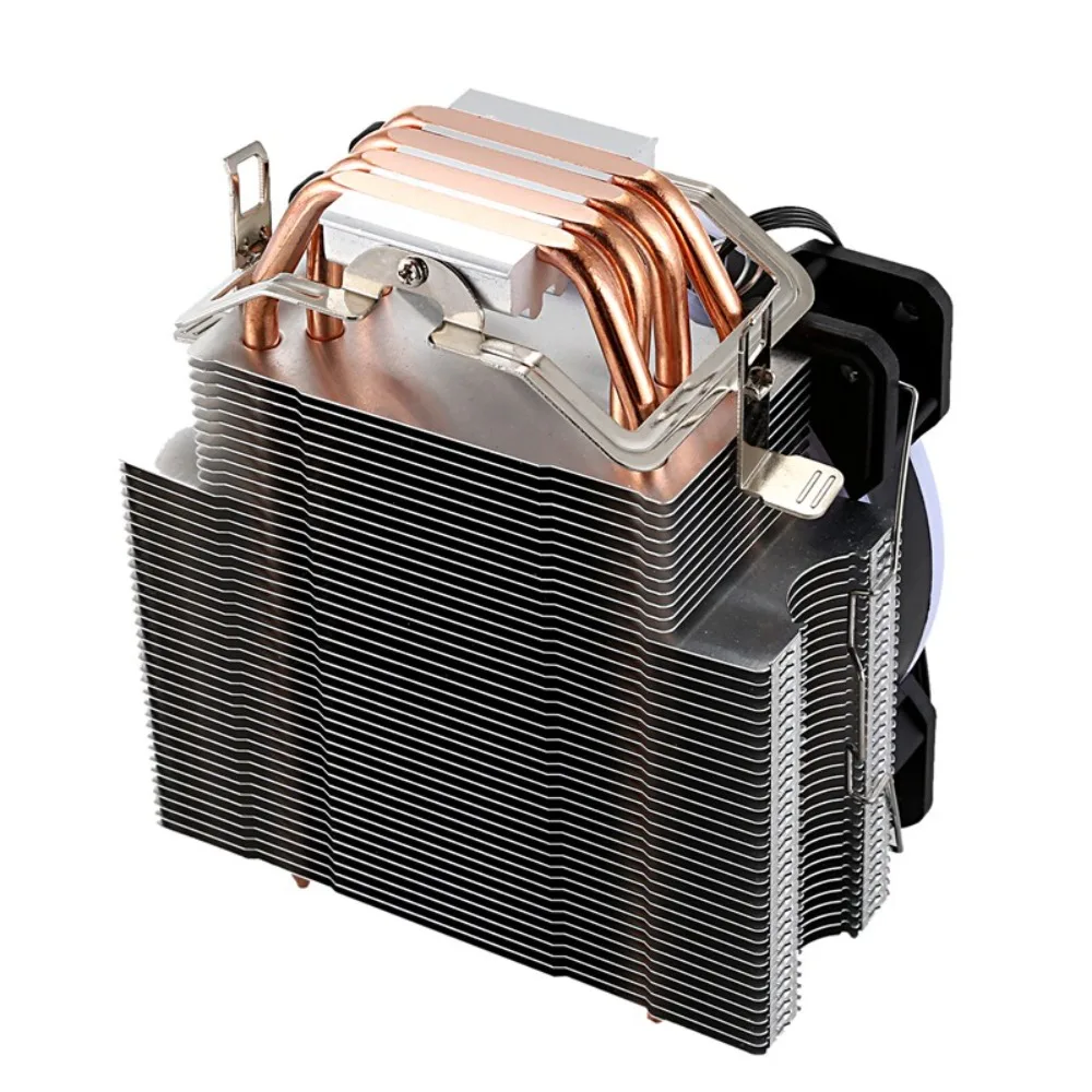 

12CM 4 Heat Pipe Silent CPU Cooler Fan For AVC LGA1155 LGA1700 AMD Desktop PC Copper Heatsink Cooling Fan