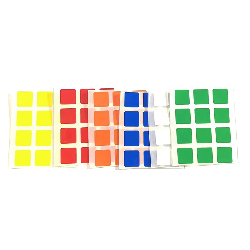 Pegatina de Cubo mágico de alta calidad para niños y adultos, reemplazo de Color brillante, 3x3, regalo para niños, 3x3x3