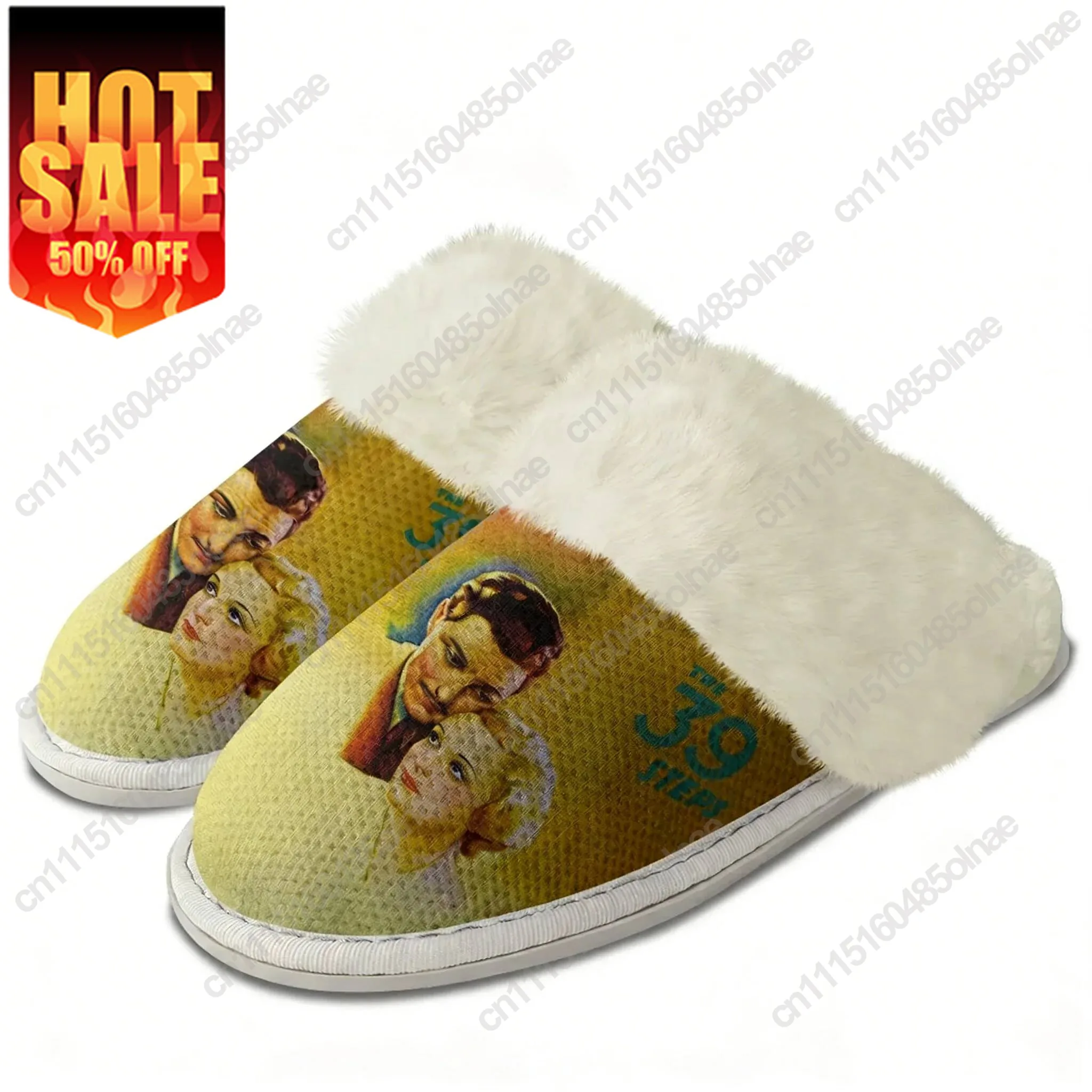The 39 Steps Plush Edge Warm Shoe Men Women Home Casual Slipper Bedroom Thermal Cotton Personalized Lightweight Custom Slippers