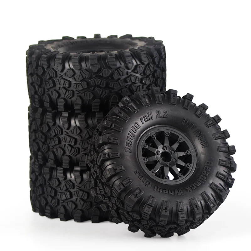 

Комплект из 4 усиленных металлических колес и шин 2,2 дюйма – совместим с CrossRC RC Car 1/8 Big Rhino, YK4072, YK4073, запчасти для тюнинга