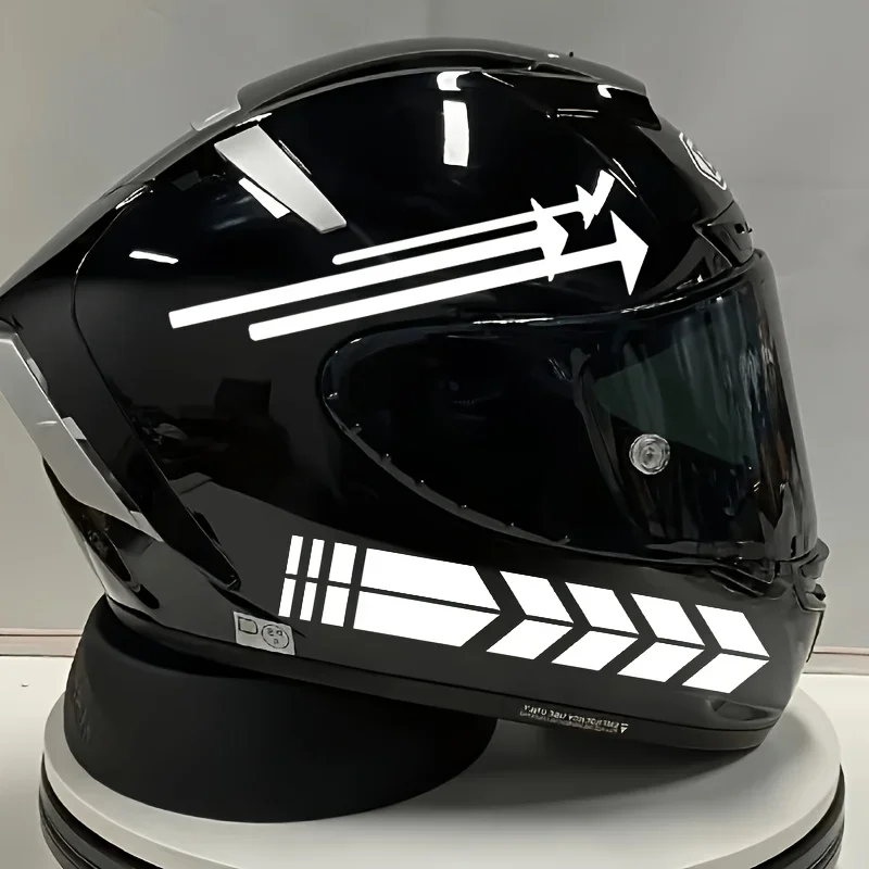 2D Flat 1Set White Arrow Geometric Vinyl Stickers, Waterproof UV Resistant, for Motorcycle Helmet Car Laptop Decor, Holiday Gift