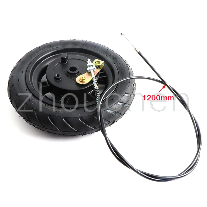 8.5 Inch Drum Brake Air Wheel 8 1/2x2 Inflated Tire With Hub Braking 1800/1450/1200mm Cable For Electric Scooter Cart