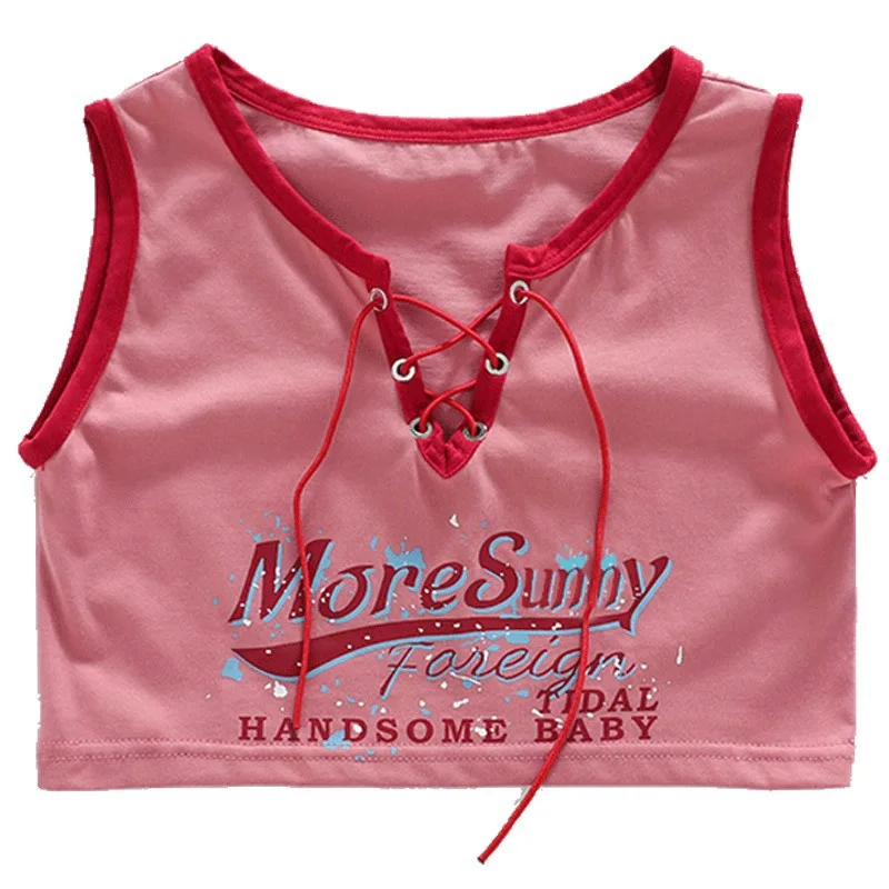 Costume de spectacle de danse Jazz rouge pour filles, vêtements de scène Kpop, pantalon Shuffle Hip Hop, haut court, vêtements de danse de rue à la mode pour enfants