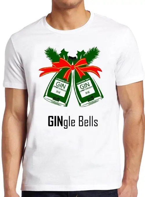 

Gin Christmas T Shirt Gingle Bells Xmas Funny 218