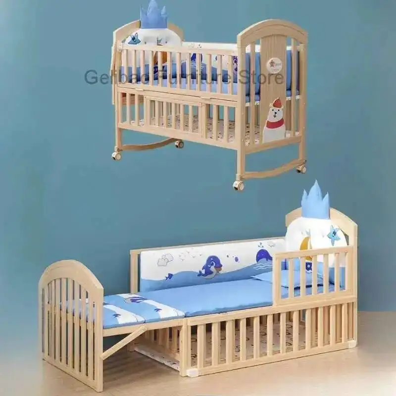 

Beds Bed Juvenile Toddler Wooden Bassinet Kid's Children Bunk Kids Multifunctional Baby Cribs Boy Kinderbett Bedroom Furniture