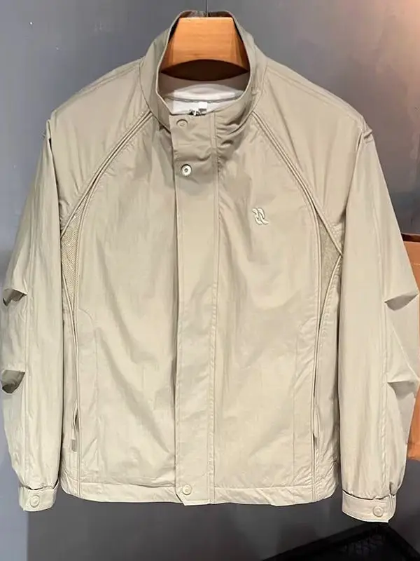 

Korean Sle Casual Loose Fit Stand Collar Jaet Men's Spring Autumn Versatile Workwear Outerwear Faionable Top