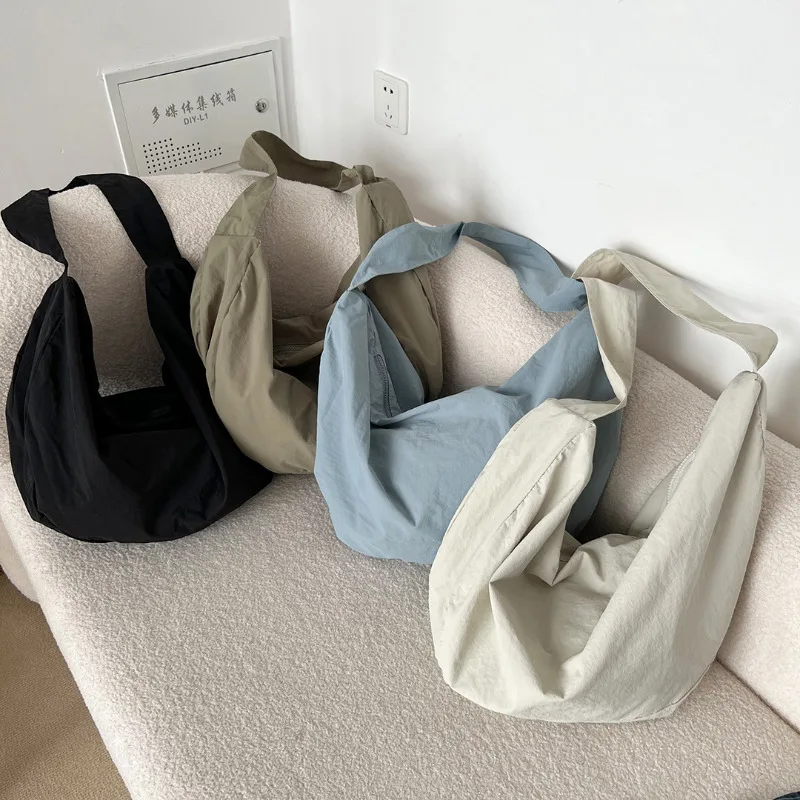 

New Little Fresh Nylon Shoulder Hobos Bag Large Capacity Versatile Crossbody Bag Student SatchelsTote Bags