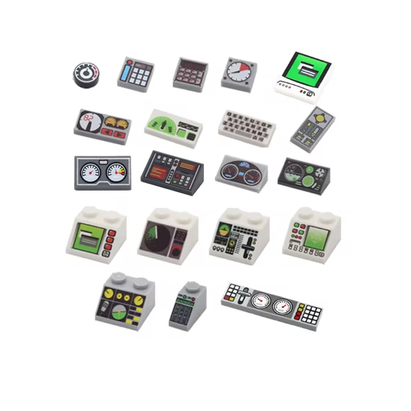 MOC City Building Blocks Character Accessories Mini Brick Audio Computer Brick Control Center Radar Keyboard Pattern Toy K037