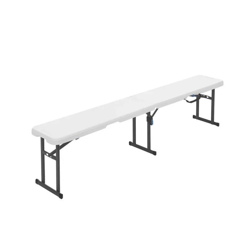 

6 Foot Fold-in-Half Bench, Steel Frame, Indoor Outdoor, Includes Carry Handle, White