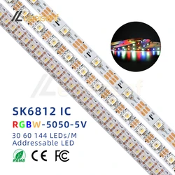 RGBW SK6812 5V LED Magic Colour Pixel Flexi Strip Light 30 60 144 LEDs/M Individually Addressable Built-in 6812 IC 4 in 1 Colour