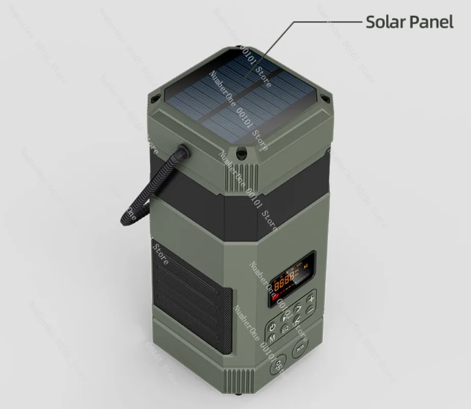 Portable hand cranked solar powered Bluetooth speaker