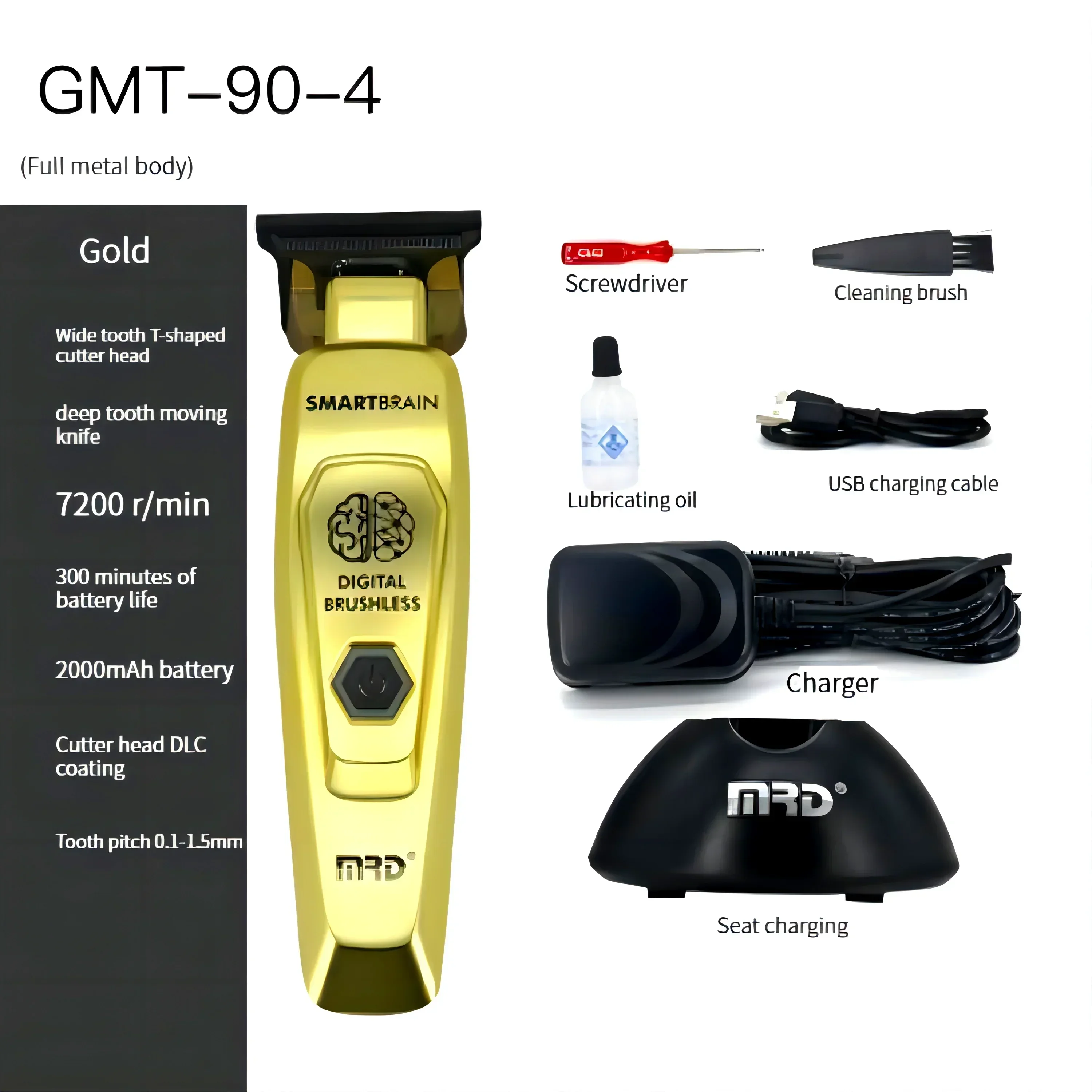 MRD GMT90-4 المهنية مقص الشعر المتقلب الرجال مقص الشعر اللاسلكي الحلاق نحت المقص صالون 7200 R/دقيقة المحرك