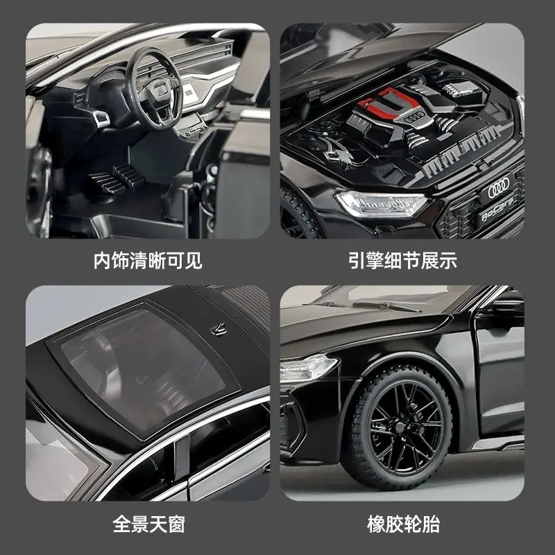 รถของเล่นโมเดล Audi RS7 Sportback อัลลอยด์ไดแคสต์ ขนาด 1:32 เปิดประตูได้ 6 บาน พร้อมระบบดึงหลัง ล้อทำจากยาง ของตกแต่ง ของเล่นรถยนต์ ของขวัญ