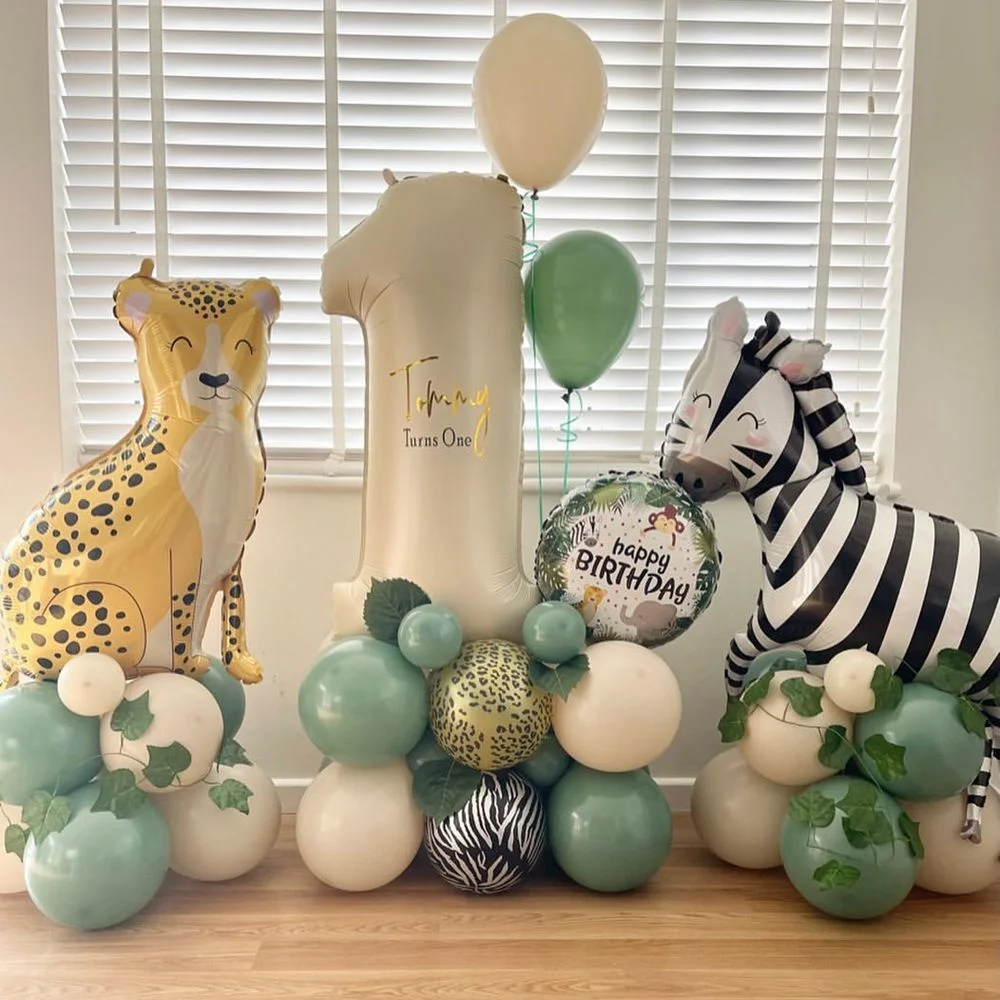 23 stücke 32 Zoll cremige Nummer Ballon Avocado grüne Luftballons Turm für Erwachsene 30 40 50 Geburtstag Dekoration Kinder Geburtstags zubehör – Detail 3