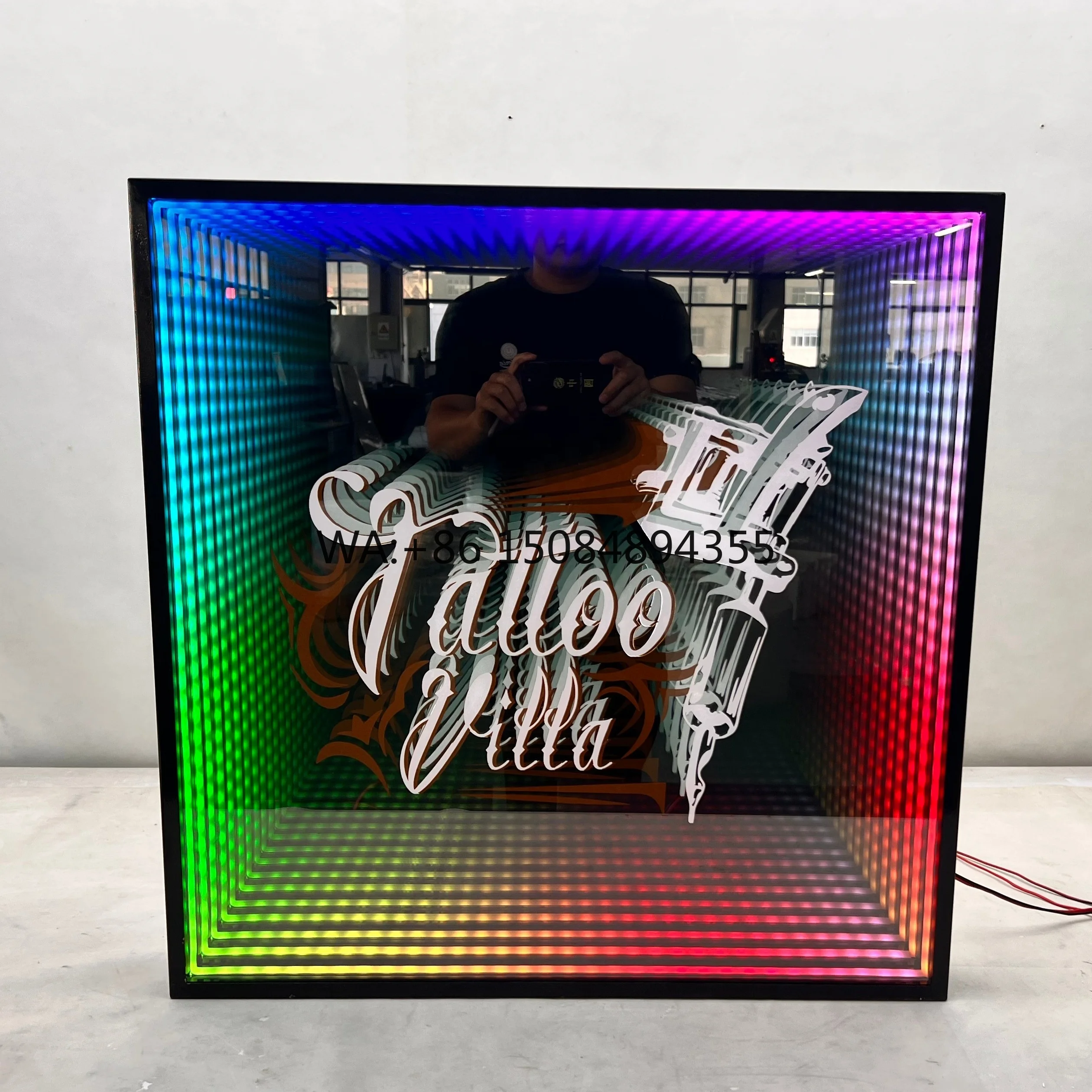 Custom 3D Magic Tunnel LED Neon Sign Wholesale Price Wall Infinity Decorative for Office and Retail Shop Use