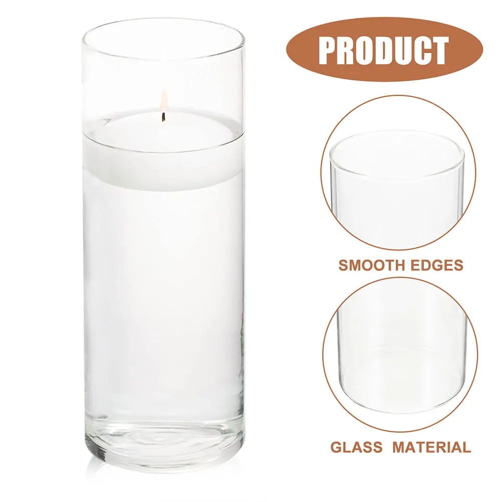 

Glass Cup Tea Light Holder Cylinder Candleholders Clear Lampshade Shades for Candles Candlestick Cups Chimney
