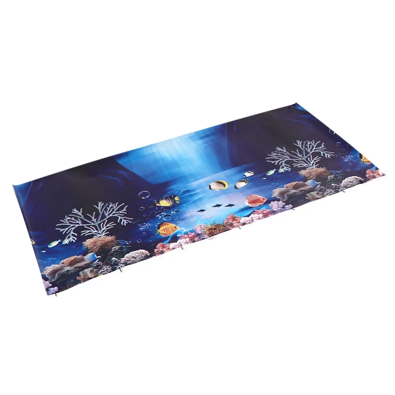 2 Poster Blue Fresh Sea Background Aquarium Ocean Landscape Poster Fish Tank Deco Objects