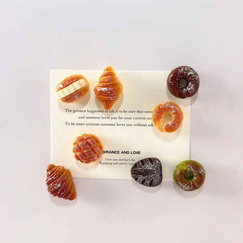 Realistic Mini Bread Food Fridge Magnets 3D Bakery Pastry Refrigerator Magnets Decor DIY Embellishments Accessories Ideal Gift